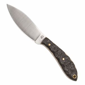 LT Wright Knives Small Northern Hunter - AEB-L Steel - Flat Grind - Carbon Fiber w/Snakeskin Liner img1